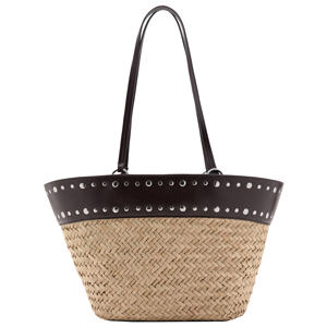 shopper van raffia bruin