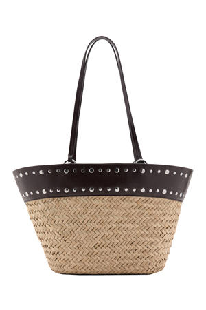 shopper van raffia bruin