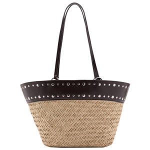 shopper van raffia bruin