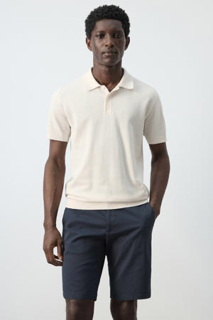 regular polo ecru fijn gebreid