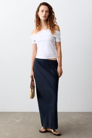 maxi rok donkerblauw
