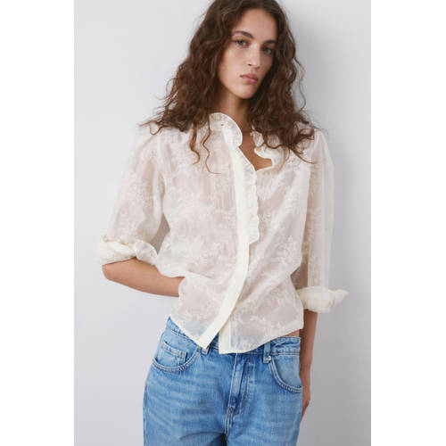 Mango blouse ecru afbeelding