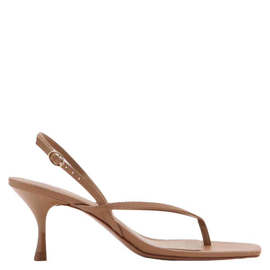 Bruine dames Mango leren sandalettes van imitatieleer