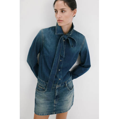 Mango blousejurk medium blue denim afbeelding