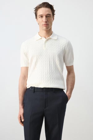 regular polo met kabels wit