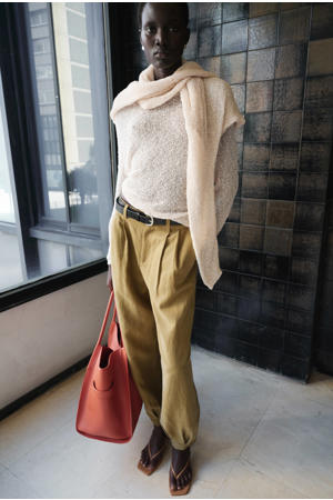 barrel regular waist broek kaki