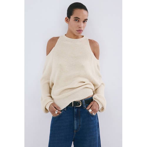 Mango gebreide trui beige afbeelding