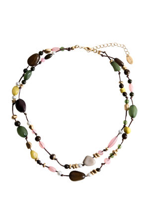 kralenketting goudkleurig/multi