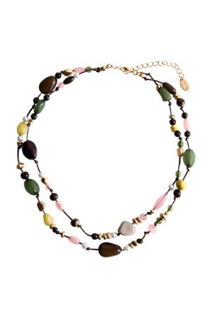 kralenketting goudkleurig/multi