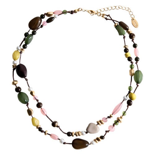 Mango kralenketting goudkleurig/multi afbeelding