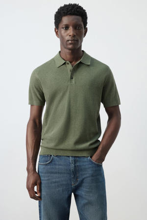regular polo groen fijn gebreid