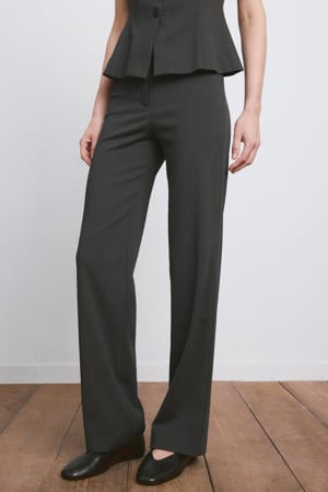 straight high waist broek antraciet