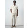 Mango Man regular casual overhemd ecru gebreid