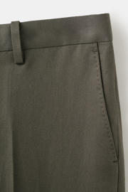 thumbnail: Mango Man slim pantalon met linnen groen