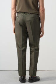 thumbnail: Mango Man slim pantalon met linnen groen
