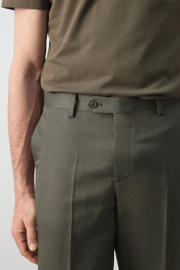 thumbnail: Mango Man slim pantalon met linnen groen