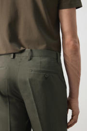 thumbnail: Mango Man slim pantalon met linnen groen