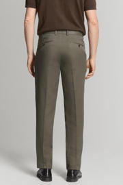 thumbnail: Mango Man slim pantalon met linnen groen