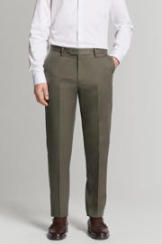 thumbnail: Mango Man slim pantalon met linnen groen