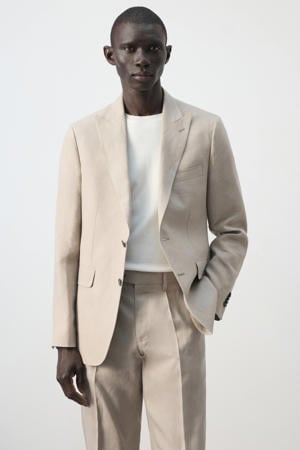 colbert met linnen beige