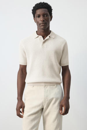 regular polo ecru gebreid