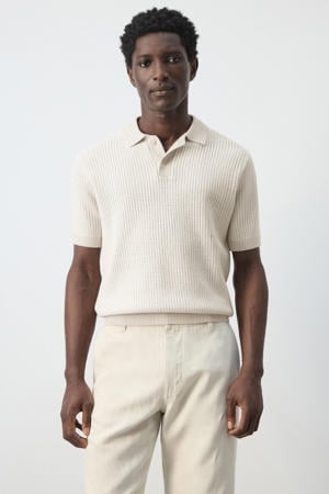 regular polo ecru gebreid