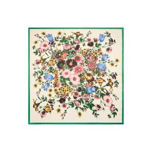sjaal met bloemenprint groen/multi