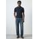 Mango Man regular polo donkerblauw fijn gebreid