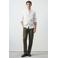 Mango Man regular casual overhemd met linnen wit