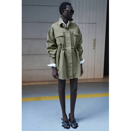 Mango denim parka lichtkaki afbeelding