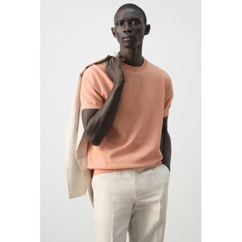 Mango Man regular T-shirt fijn gebreid afbeelding