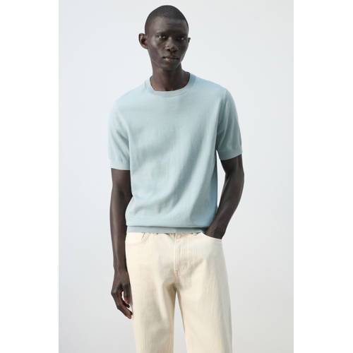 Mango Man regular T-shirt fijn gebreid afbeelding