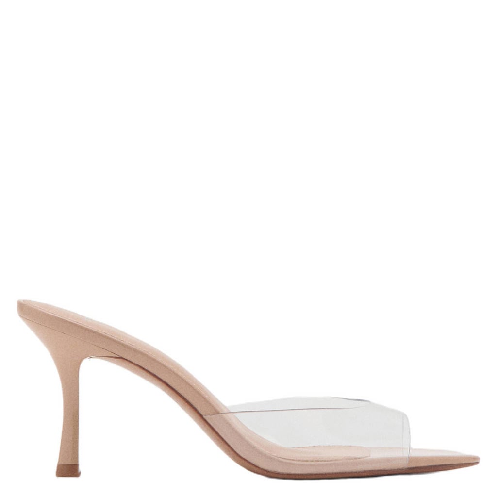 Beige dames Mango muiltjes roze van synthetisch materiaal