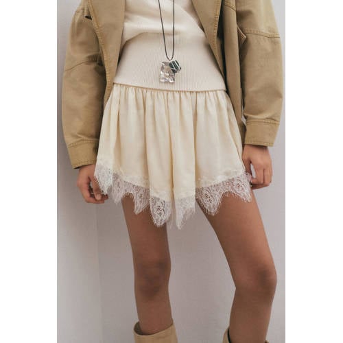 Mango regular waist casual short beige afbeelding