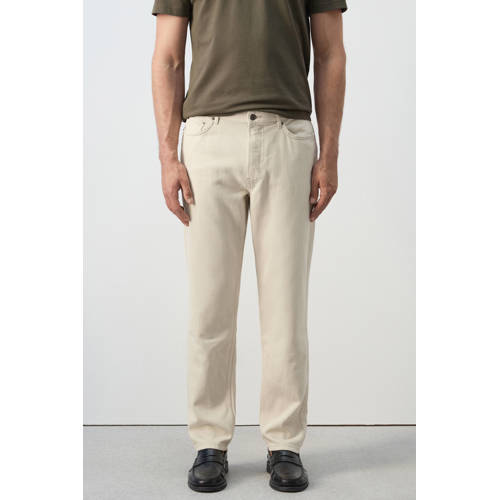 Mango Man tapered jeans beige afbeelding