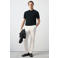 Mango Man slim T-shirt gebreid donkerblauw
