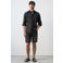 Mango Man denim slim short zwart