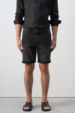denim slim short zwart