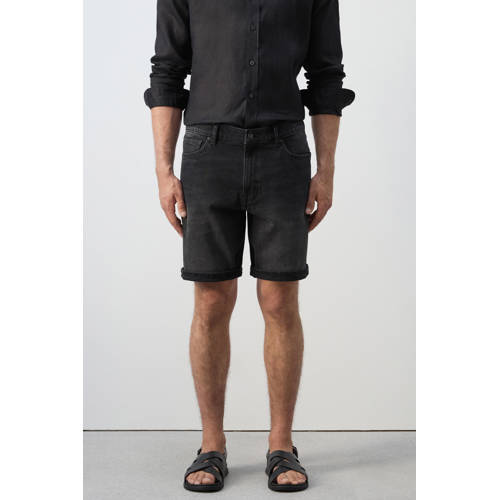 Mango Man denim slim short zwart afbeelding