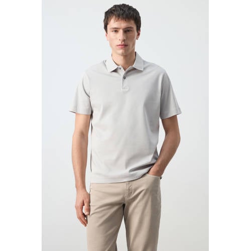 Mango Man regular polo grijs afbeelding