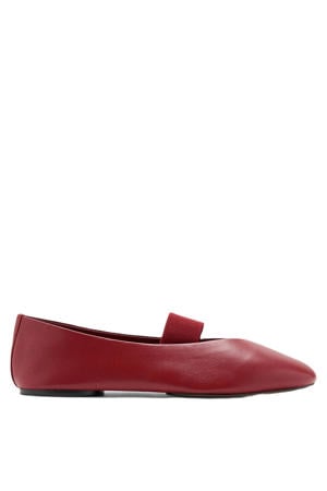 leren ballerina's rood