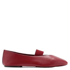 leren ballerina's rood