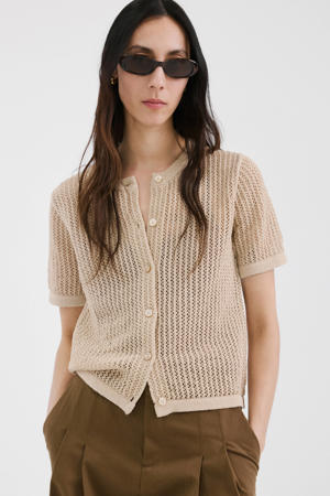 vest beige fijn gebreid