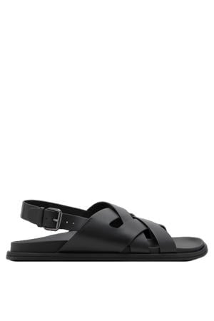 leren sandalen zwart