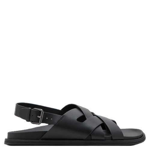 Mango Man leren sandalen zwart