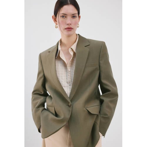 Mango regular blazer groen afbeelding
