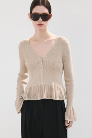 gebreid vest lichtbruin