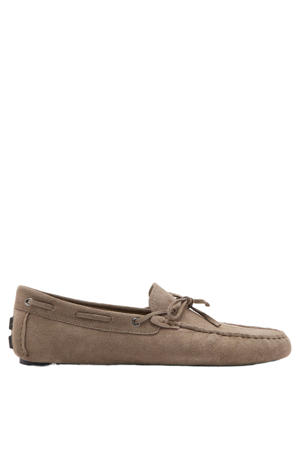 suède mocassins taupe
