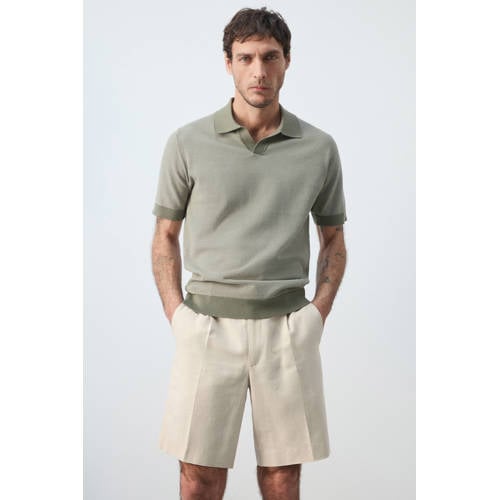 Mango Man regular polo groen afbeelding