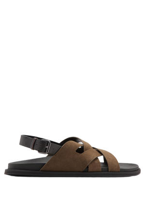 suede sandalen bruin